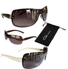 Sonnenbrille Damenbrille mit Strasssteinen Monoglas Trendy Brille  M 33