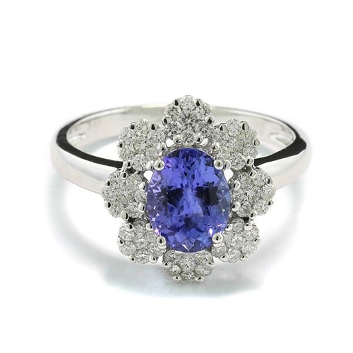 Tansanit brillant ring - tansanit,