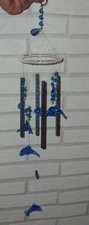 großes edles Windspiel Klangspiel Delphine Klangröhren Mobile aus Mexiko 60cm