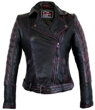 Damen Biker Lederjacke Echtes