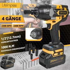 1000Nm Akku Schlagschrauber  Bürstenloser Kfz Reifenwechse 25PCS Akkuschrauber