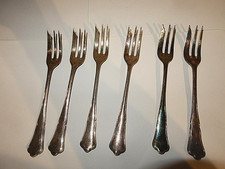 6 Alte Kuchengabeln Gem. mit Halbmond + Krone 800 SGS    ( 150 Gramm )