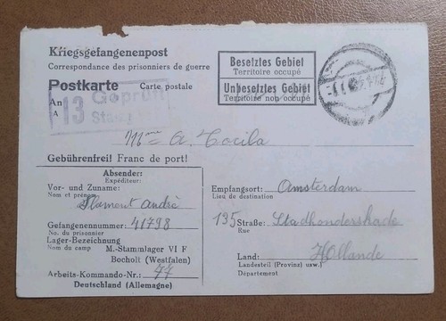Zensur karte stalag f - karte, vi