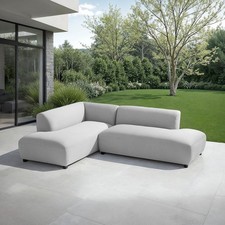 Outdoor-Sofa Gartensofa Terrassensofa gepolstert Hellgrau