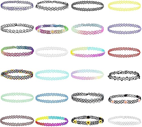 Tattoo choker halskette set - tattoo,