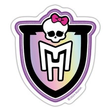 Monster High™ Logo Mit Totenkopf Aufkleber Sticker, max. 10 x 10 cm, 10 x 10 cm