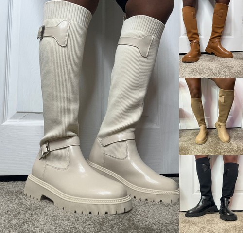 Damen socke knienhohe stiefel - knienhohe,