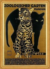 Zoologischer Garten München Jaguar Panther Raubkatze Bayern Plakat A2 236 Rahmen