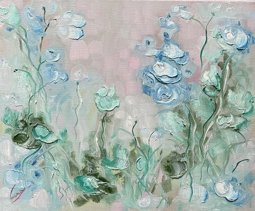 ölbild gemälde blumen - Ölbild,