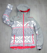 ROXY 36 S WOMENS SNOW JACKET 10K DAMEN SKI SNOWBOARD JACKE GRAU PINK 200€ NEUW