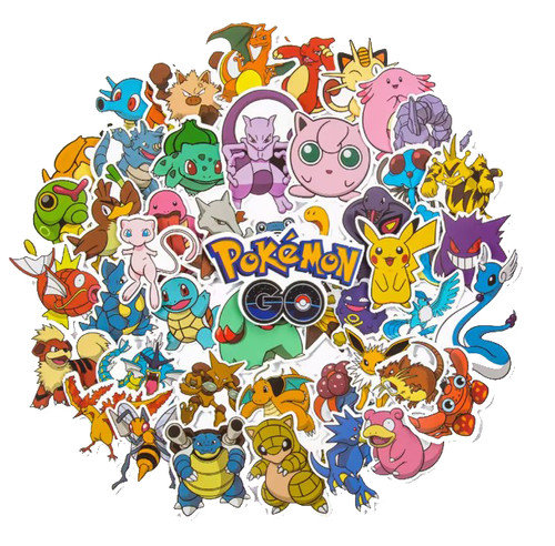 50x pokemon sticker anime - sticker,