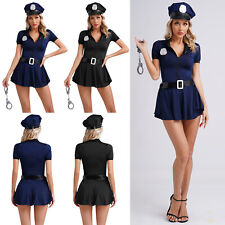 Damen Kleid Fancy Polizistin Cosplay Polizei Kostüme Uniform Requisiten Gürtel