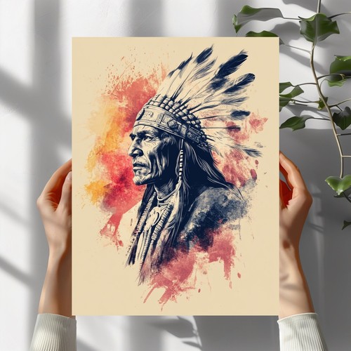 Indianerhäuptling als krieger - indianerhäuptling,