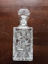 Karaffe Kristallglas geschliffen, mit Schönheitsfehler,  Höhe ca. 34,5 cm