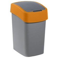 CURVER Mülleimer Abfalleimer "FLIP BIN" 25 L silber/orange 47 x 34 x 26 cm