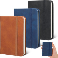 3 Stück Notizbuch Klein A7, Hardcover Mini Notizbuch Mit 200 Seiten Klein Notizb