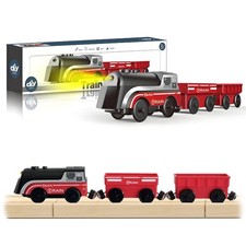 Eisenbahn Elektrische lok Holzeisenbahn Zug Spielzeug, Batteriebetriebenes Lo...