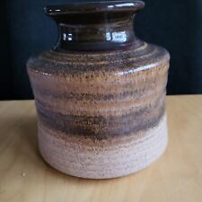 Große Vase, Keramik, braun, 16 cm hoch, 16 cm Durchmesser