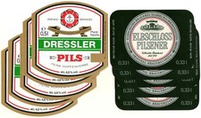 5 x 2 alte Bieretiketten