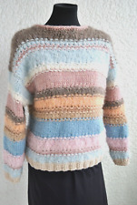 Pullover Handstrick neu Lala Berlin 36 - 38 (40?)Pastelltöne Rosa Hellblau Braun