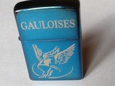Original Gauloises Zippo L 10  Blau Schimmernd Benzinfeuerzeug 
