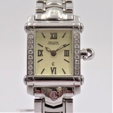 Wert 1300 € Philippe Charriol Columbus Quarz Uhr 18 Brillanten 0,25 ct Edelstahl