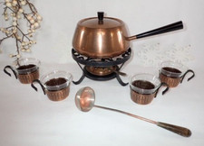 SPRING Kupfer Feuerzangenbowle Set mit Tassen Gläser Brenner 4 Personen