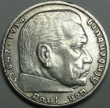 3. Reich 5,- Reichsmark 1935 J