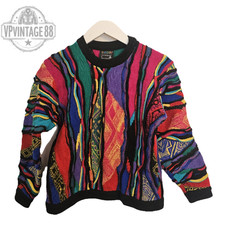 Vintage Coogi 90s Australia Strickpullover Unisex kräftig bunt selten Pullover