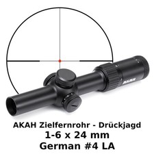 AKAH Zielfernrohr 1-6x24 Leuchtabsehen German #4 Drückjagd Aluminium Schussfest