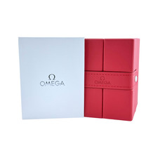 Omega Uhrenetui Etui Reiseetui Reisebox Box Rot travel pouch case red