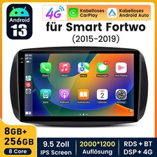 8Kern Carplay Autoradio Für Mercedes Benz Smart Fortwo 453 Android 14.0 GPS 256G