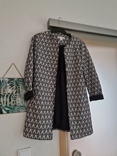 Mantel, leicht, weiß-grau gemustert, HM, Gr. 36, Offen