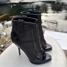 995€ Givenchy Shark Leder High Heel Stiefel Pumps ZIP Cowboy Boots