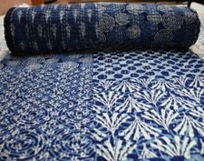Indische Kantha Blau Quilt