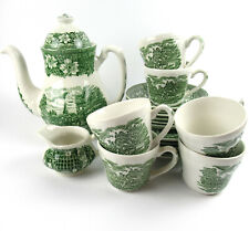 Royal Tudor Ware Kaffeeservice für 6 Personen Serie Coaching Taverns Green 