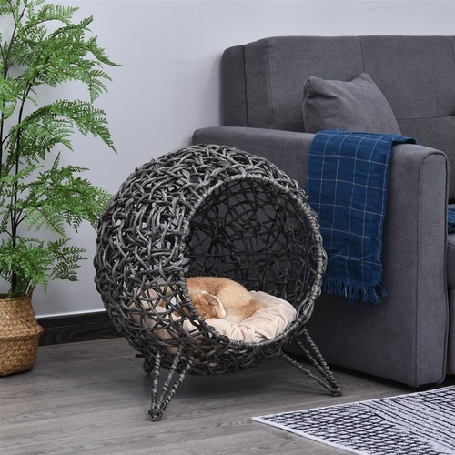 Katzenhaus aus rattan mit - katzenhaus,