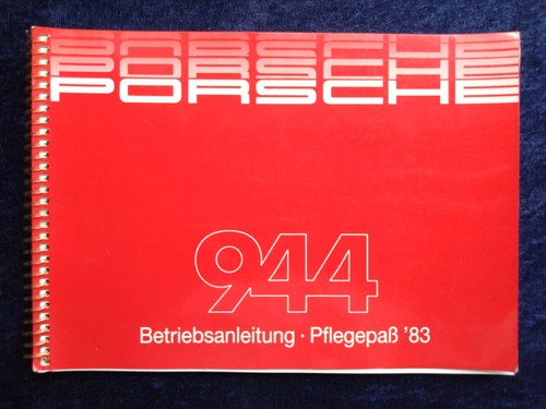 Porsche 944 betriebsanleitung - porsche,
