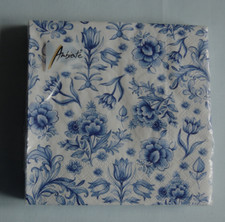 20 Servietten Blumen blau