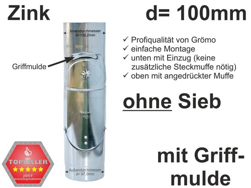 Zink regenrohrklappe ohne - regenrohrklappe, sieb