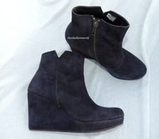 Görtz  Stiefeletten  Ankle Boots gr.39 Plateau Wildleder Keilabsatz dunkelblau