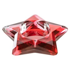 Leonardo AUTENTICO Windlicht Teelichthalter Sternform Glas Rot Ø 15 x H 4 cm