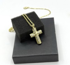 Kreuz kette goldfarben strass - kette,