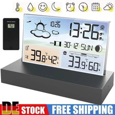 Digitale Wecker Wetterstation Funk Mit Farbdisplay Thermometer Innen-Außensensor