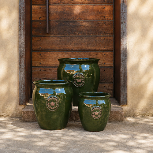 Grün glasierter eggpot - grün,