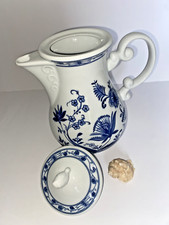 WELLCO KREFELD Porzellan, echt Kobalt Zwiebelmuster Kanne mit Deckel ca.23 cm#2