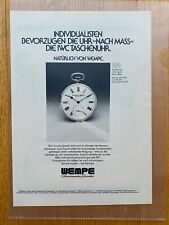 IWC Taschenuhr Wempe Uhr nach Mass 1981 Vintage Ad Werbung Reklame