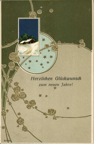Neujahr prägekarte - (72422), neujahr,
