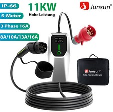 11kW Typ 2 5m Mobile Wallbox EV Ladegerät Ladekabel 5-poligen 6-16A CEE Stecker
