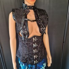 Steampunklook, Gothic Unterkorsage, mit Jäckchen im Samtlook